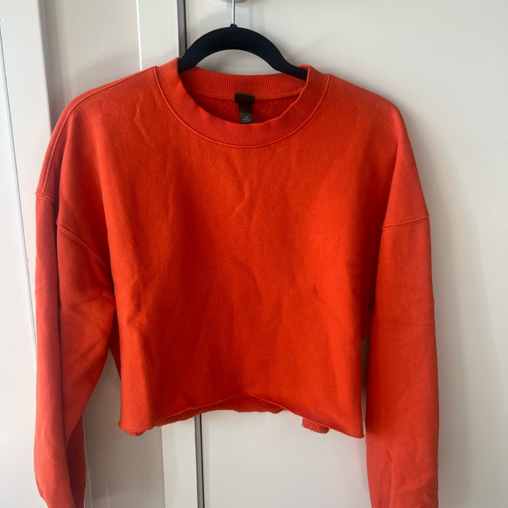 Wild Fable Orange Cropped Crewneck Sweatshirt